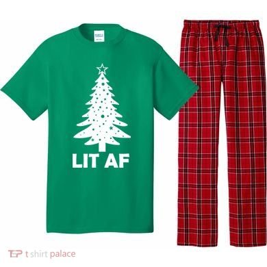 Lit AF Christmas Tree Pajama Set