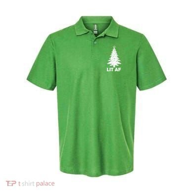 Lit AF Christmas Tree Polo