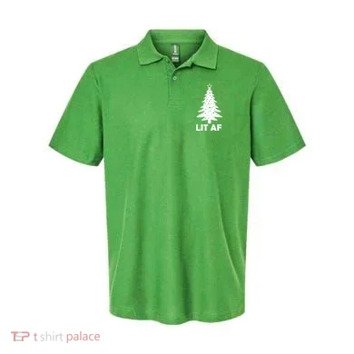 Lit AF Christmas Tree Polo