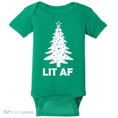 Lit AF Christmas Tree Baby Bodysuit