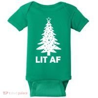 Lit AF Christmas Tree Baby Bodysuit thumb 0
