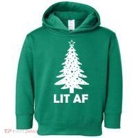 Lit AF Christmas Tree Toddler Hoodie thumb 0