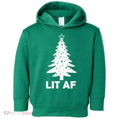 Lit AF Christmas Tree Toddler Hoodie