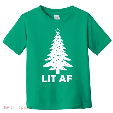 Lit AF Christmas Tree Toddler T-Shirt