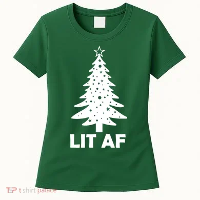 Lit AF Christmas Tree Women's T-Shirt