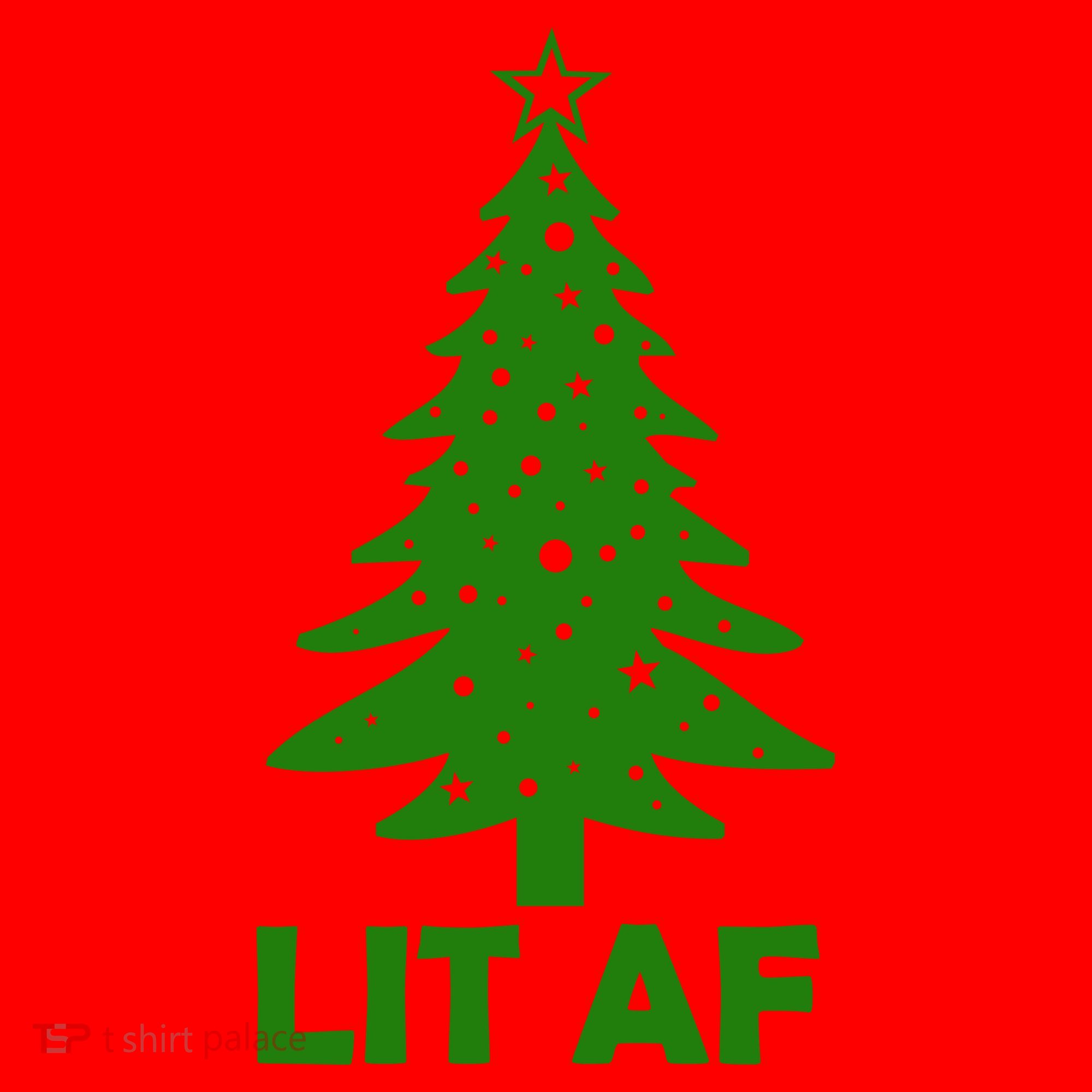 Lit AF Christmas Tree Santa Hat
