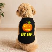 Lit AF Funny Halloween Jack O Lantern Pumpkin Doggie Tank thumb 2