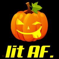 Lit AF Funny Halloween Jack O Lantern Pumpkin USA-Made Doggie Bandana thumb 2