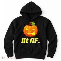 Lit AF Funny Halloween Jack O Lantern Pumpkin Hoodie thumb 0