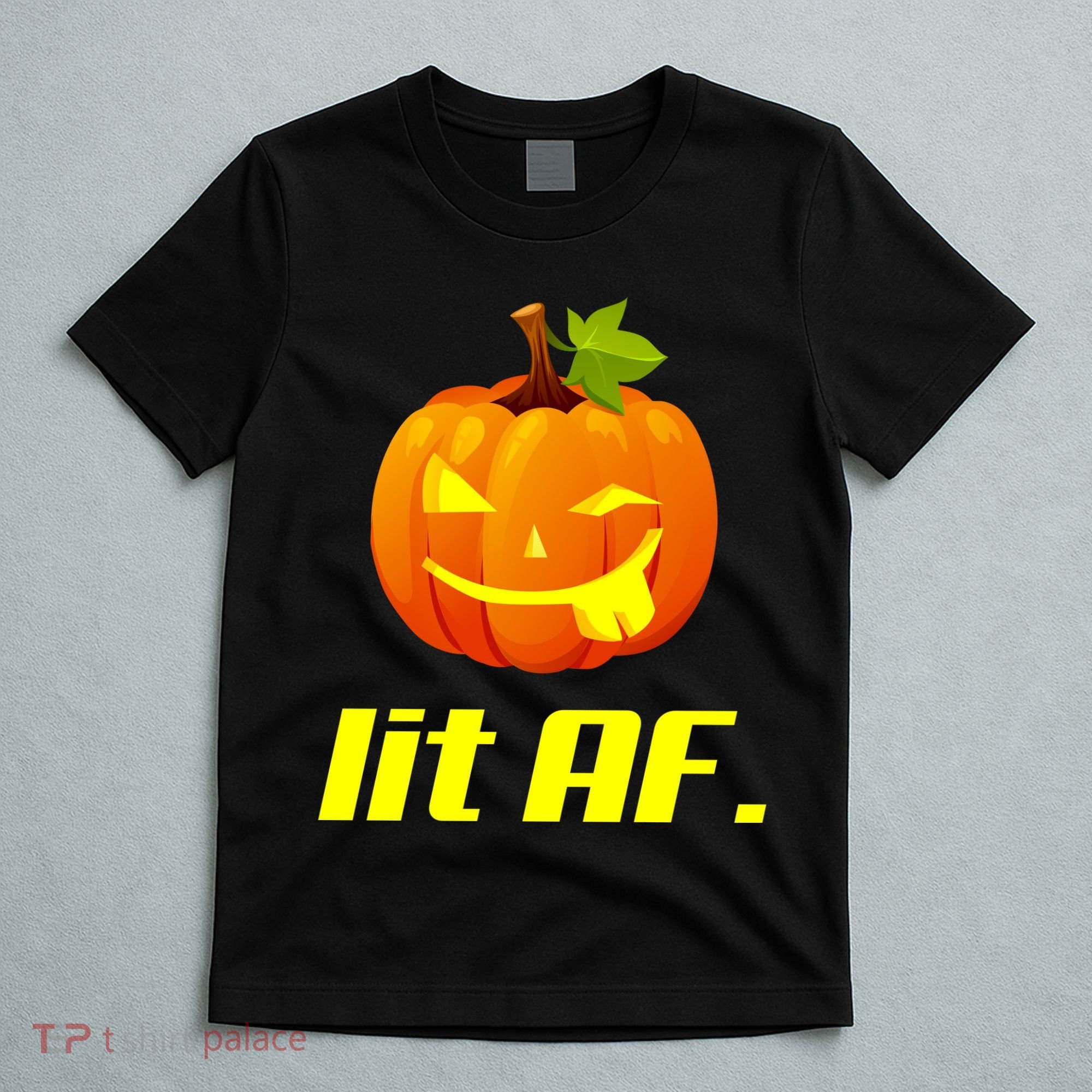 Lit AF Funny Halloween Jack O Lantern Pumpkin T-Shirt
