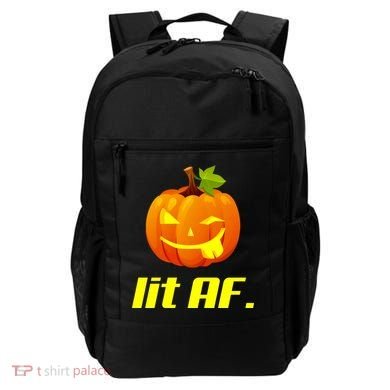 Lit AF Funny Halloween Jack O Lantern Pumpkin Backpack