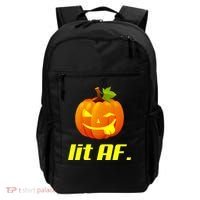 Lit AF Funny Halloween Jack O Lantern Pumpkin Backpack thumb 0