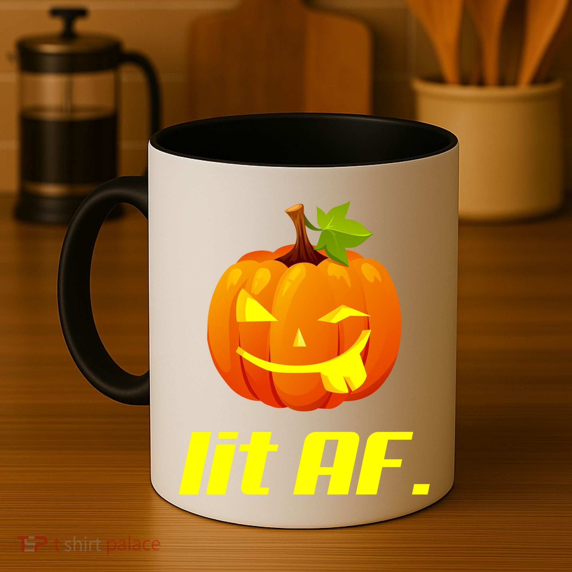 Lit AF Funny Halloween Jack O Lantern Pumpkin Coffee Mug