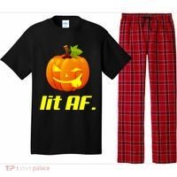 Lit AF Funny Halloween Jack O Lantern Pumpkin Pajama Set thumb 0
