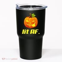 Lit AF Funny Halloween Jack O Lantern Pumpkin Tumbler thumb 0