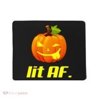 Lit AF Funny Halloween Jack O Lantern Pumpkin Mousepad thumb 0