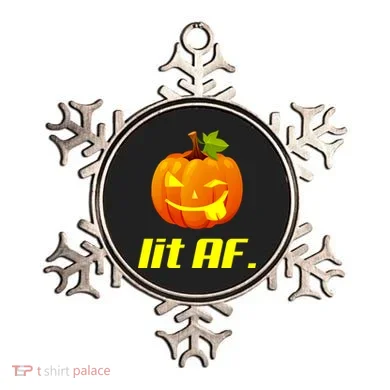 Lit AF Funny Halloween Jack O Lantern Pumpkin Ornament