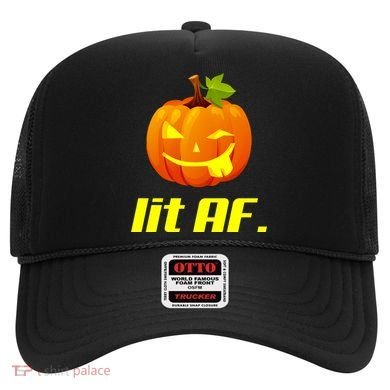 Lit AF Funny Halloween Jack O Lantern Pumpkin Hat
