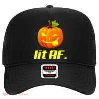 Lit AF Funny Halloween Jack O Lantern Pumpkin Hat thumb 0
