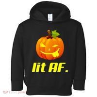 Lit AF Funny Halloween Jack O Lantern Pumpkin Toddler Hoodie thumb 0