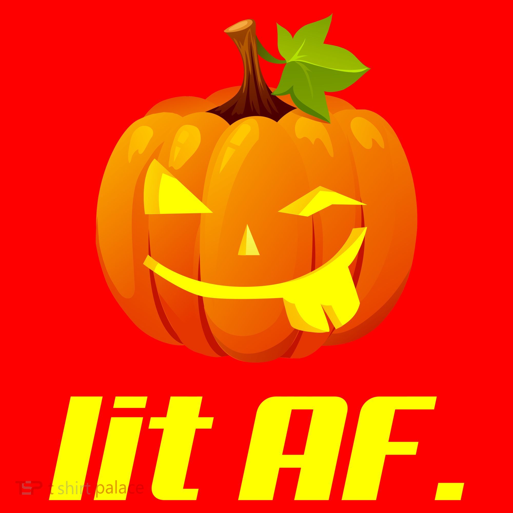 Lit AF Funny Halloween Jack O Lantern Pumpkin Santa Hat