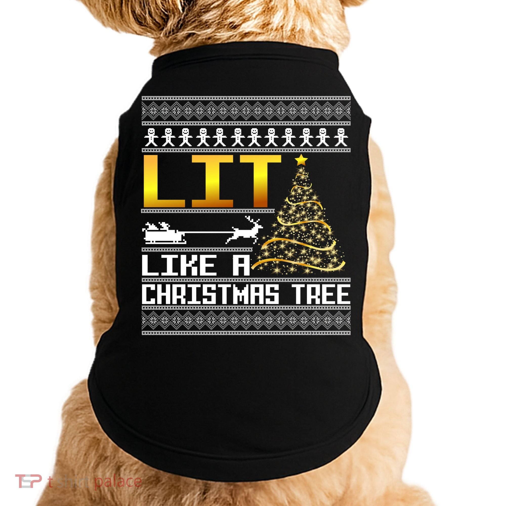 Lit Like a Christmas Tree Funny Ugly Christmas Doggie Tank