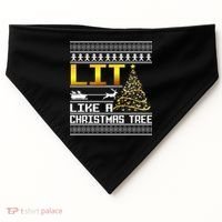 Lit Like a Christmas Tree Funny Ugly Christmas USA-Made Doggie Bandana thumb 0