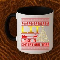 Lit Like a Christmas Tree Funny Ugly Christmas Coffee Mug thumb 2