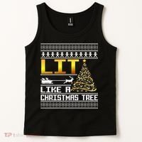 Lit Like a Christmas Tree Funny Ugly Christmas Tank Top thumb 2