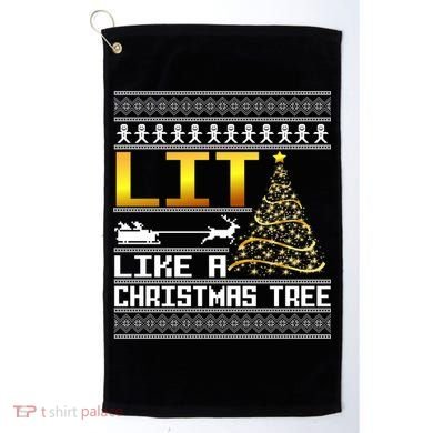 Lit Like a Christmas Tree Funny Ugly Christmas Golf Towel