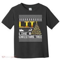 Lit Like a Christmas Tree Funny Ugly Christmas Toddler T-Shirt thumb 0
