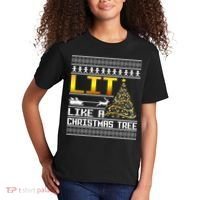 Lit Like a Christmas Tree Funny Ugly Christmas Kids T-Shirt thumb 2
