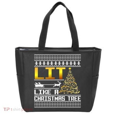 Lit Like a Christmas Tree Funny Ugly Christmas Tote Bag
