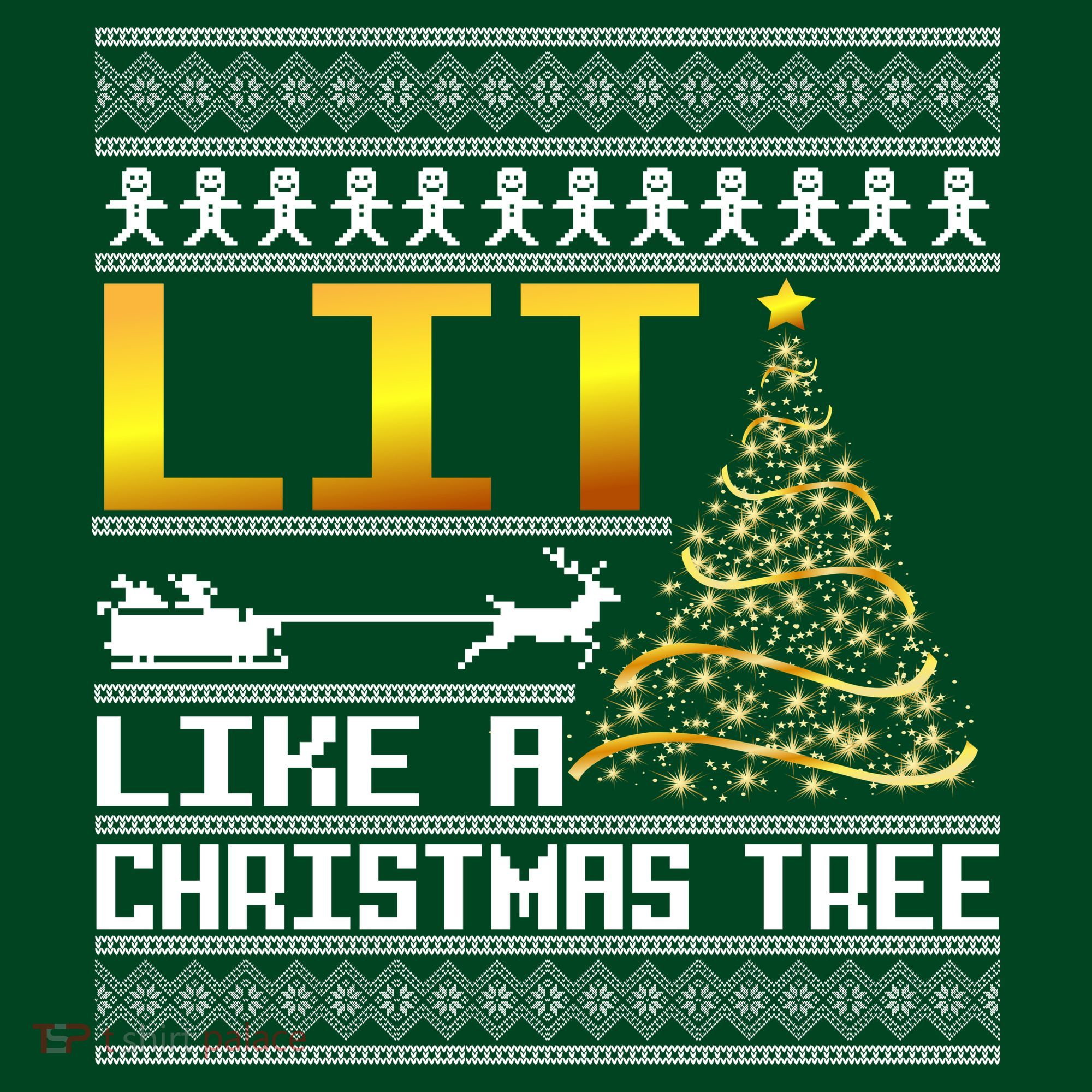Lit Like a Christmas Tree Funny Ugly Christmas Long Sleeve Shirt