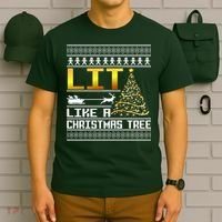 Lit Like a Christmas Tree Funny Ugly Christmas T-Shirt thumb 6