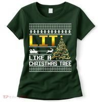 Lit Like a Christmas Tree Funny Ugly Christmas Women's T-Shirt thumb 0