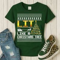 Lit Like a Christmas Tree Funny Ugly Christmas Women's T-Shirt thumb 3