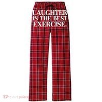 Laughter Is The Best Exercise Laughter Is The Best Medicine Funny Saying Women's Flannel Plaid Pajama Pants thumb 0