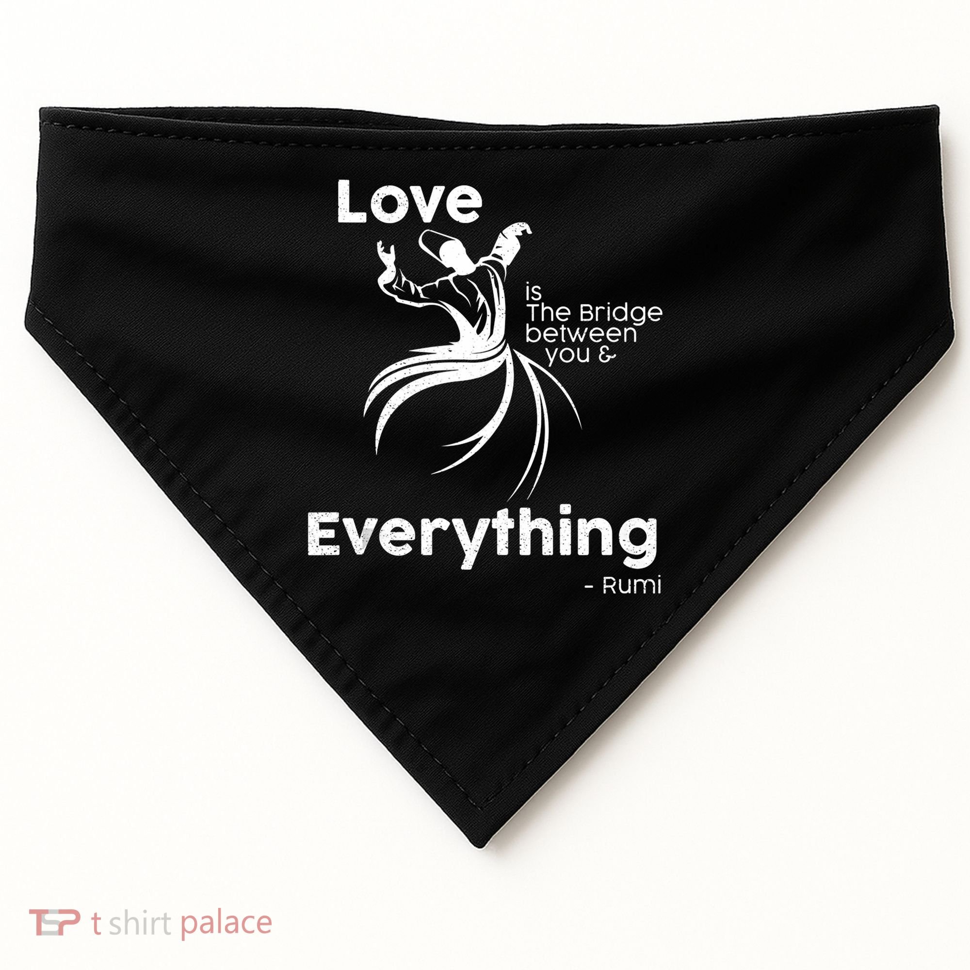 Love Is The Bridge Between You And Everything. Rumi Quote USA-Made Doggie Bandana
