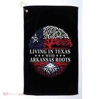 Living In Texas With Arkansas Roots Golf Towel thumb 0