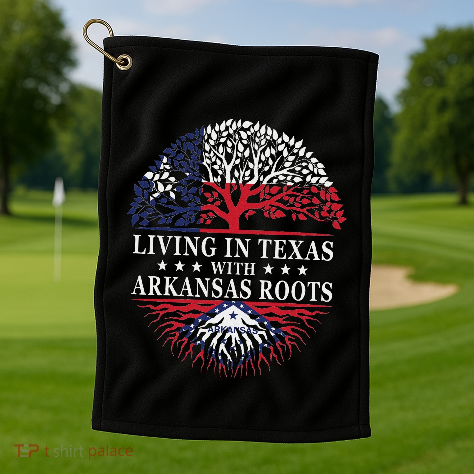 Living In Texas With Arkansas Roots Golf Towel