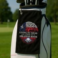 Living In Texas With Arkansas Roots Golf Towel thumb 2