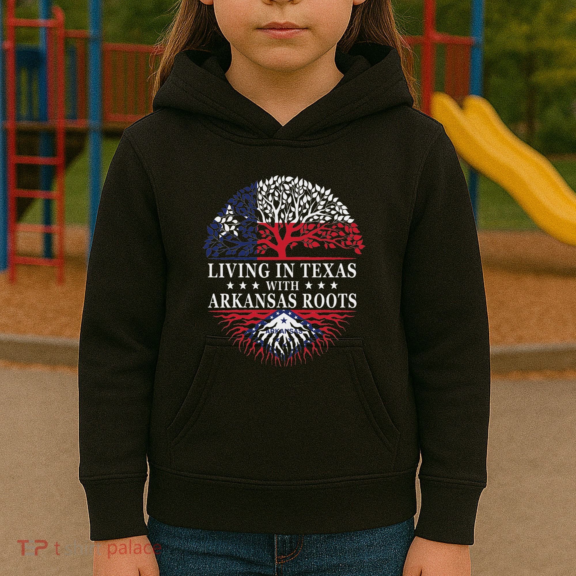 Living In Texas With Arkansas Roots Kids Hoodie