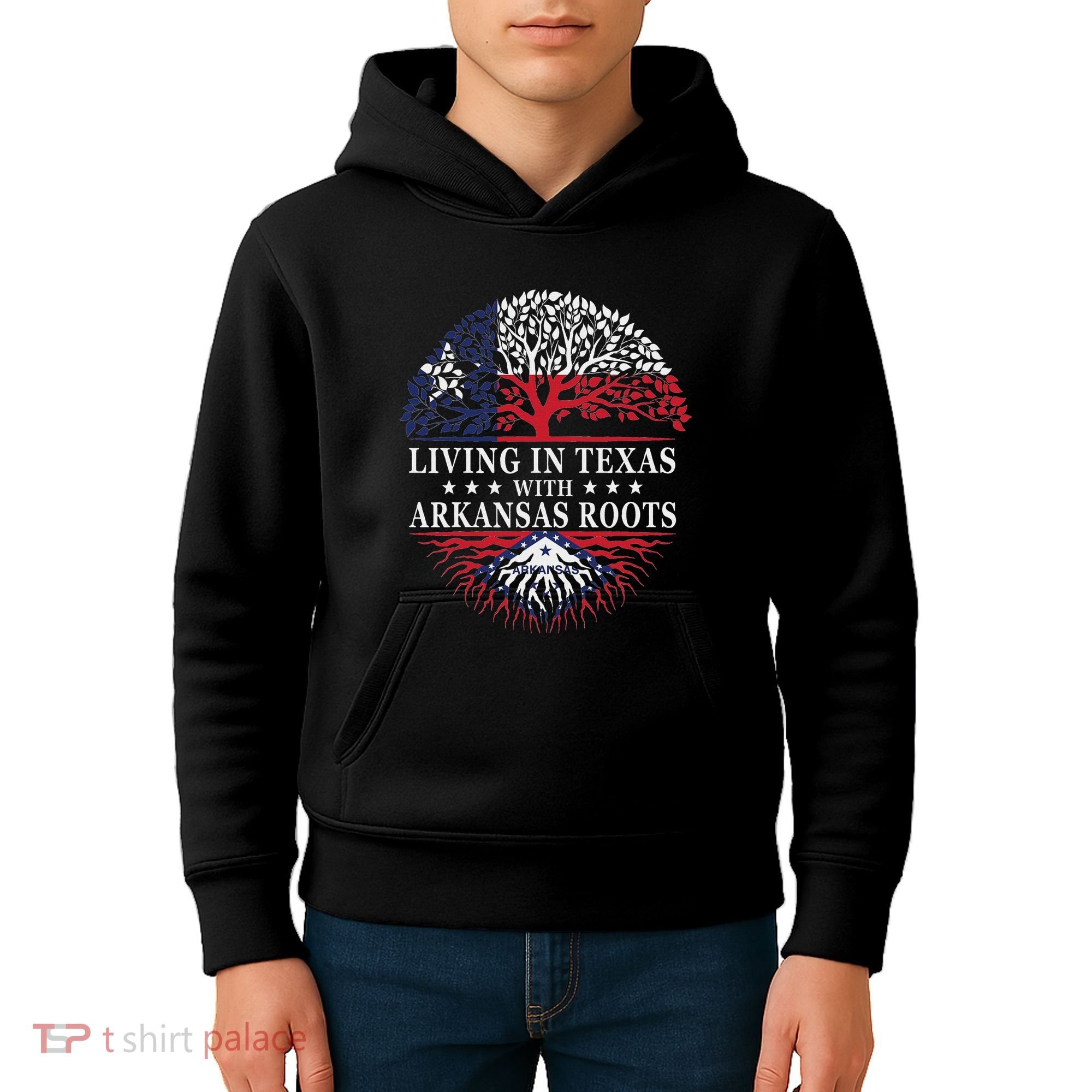 Living In Texas With Arkansas Roots Kids Hoodie