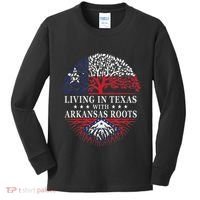 Living In Texas With Arkansas Roots Kids Long Sleeve Shirt thumb 0