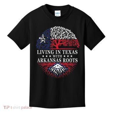Living In Texas With Arkansas Roots Kids T-Shirt