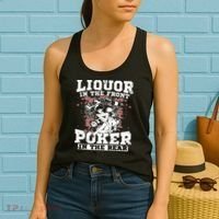 Liquor In The Front Poker In The Rear Awesome Racing Women's Tank Top thumb 2