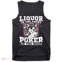 Liquor In The Front Poker In The Rear Awesome Racing Tank Top thumb 0