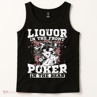 Liquor In The Front Poker In The Rear Awesome Racing Tank Top thumb 2