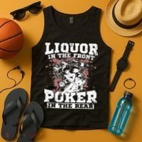 Liquor In The Front Poker In The Rear Awesome Racing Tank Top thumb 4